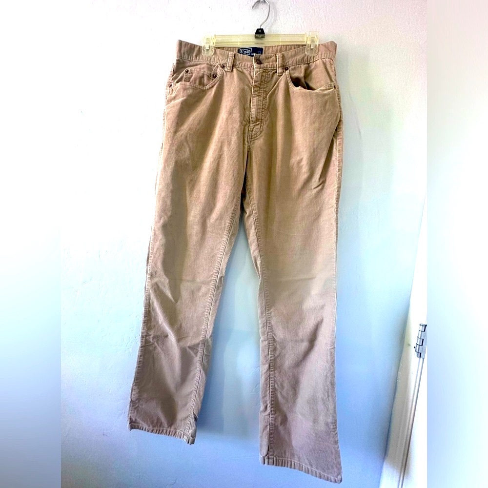 Vintage Polo Ralph Lauren Trousers Men’s W34 L34 Beige Corduroy